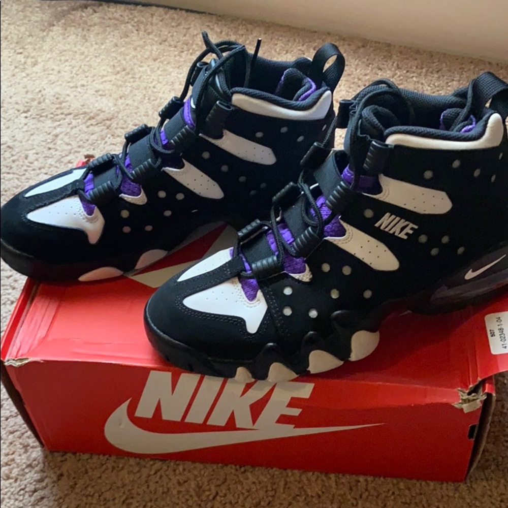 Black purple and white sneakers (Barkley’s)